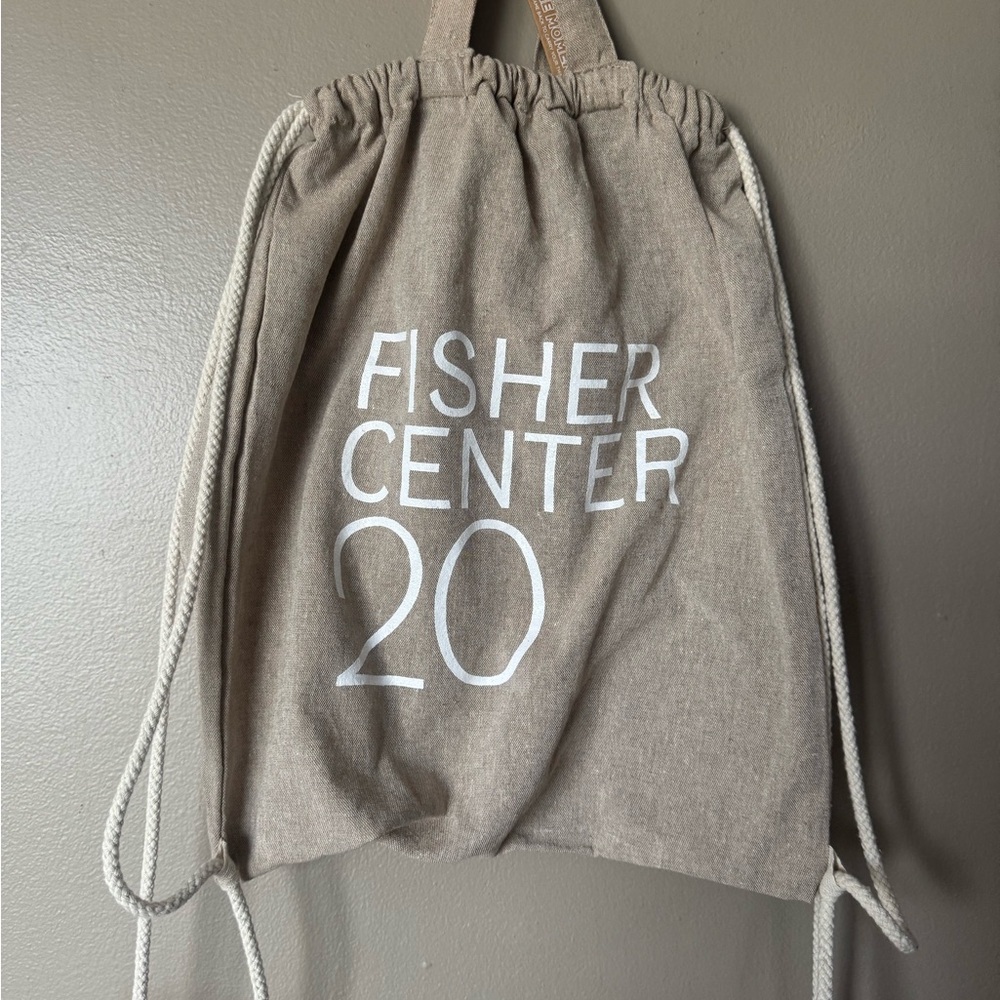NEW Fisher Center Drawstring Backpack Bag Unisex Canvas Cotten Recycled Natural